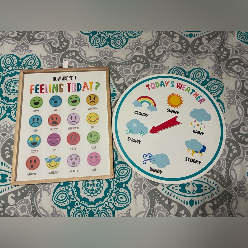 Set of 2 Learning Boards for Teachers Kindergarten/Preschool Learning Toys